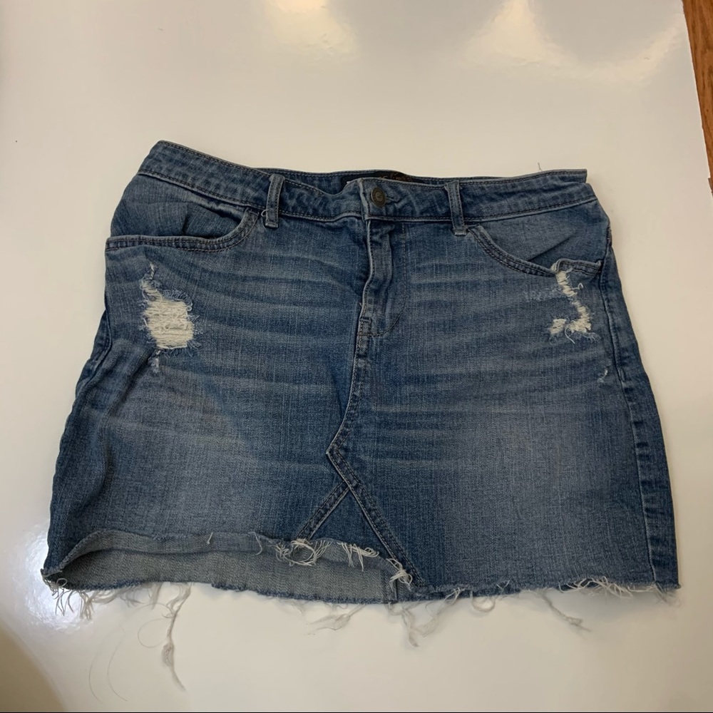 Hollister Denim Skirt Distressed